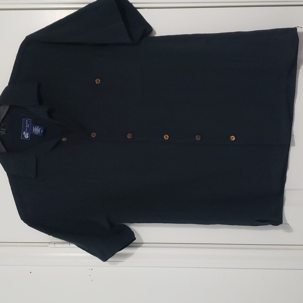 Caribbean Joe Black Button Down Shirt